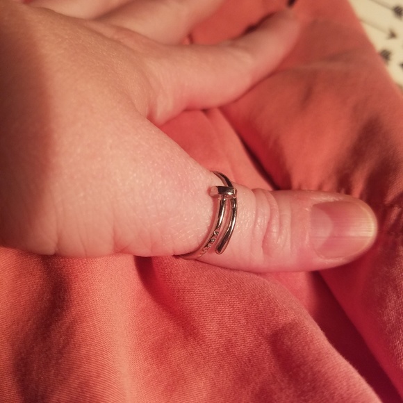 Ring Adjustable Nail Silver Color Unique Style - Picture 5 of 5